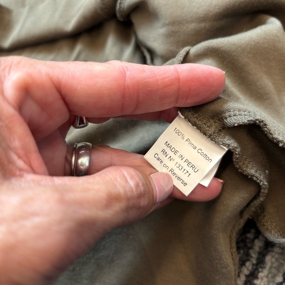 Planet by Lauren G Top Long Sleeve Tunic Lagenlook One Size Pima Cotton pockets - Picture 11 of 11